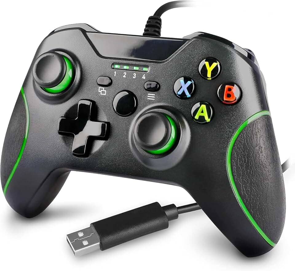 Tubarão Stores Controle Com Fio Compatível Com Xbox One, Controle Remoto Com Fio Atualizado para Xbox One/S/X/PC Windows.