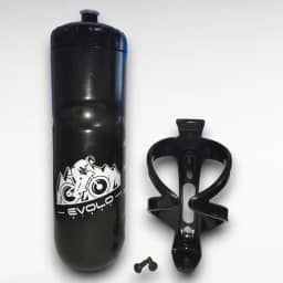 Kit Bike Start - Caramanhola Isotermica 550ml Com Suporte Nylon E Parafusos - Preta