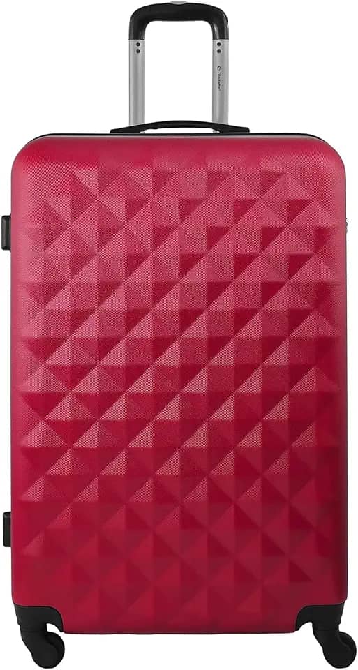 Mala de Viagem Grande 32kg Rígida ABS Rodas 360 Gladiador Diamond D1G (Cereja)