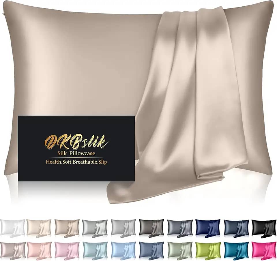 Fronha de seda para cabelo e pele, fronha de seda de amoreira tamanho padrão, anti-acne, refrescante, ambos os lados, capas de almofada de cetim de seda natural com zíper oculto, presentes para