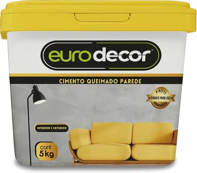 Cimento Queimado para Parede Pronto Eurodecor 5Kg (Cinza Concreto)