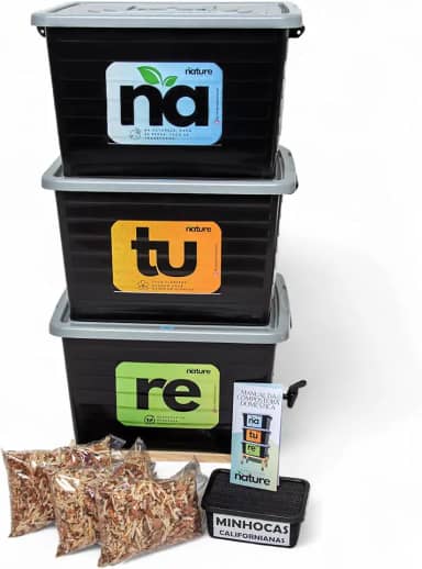 Composteira Doméstica Minhocário 105l - Produza seu próprio adubo por compostagem