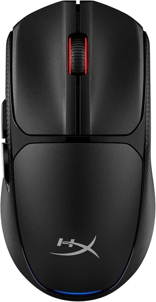 HyperX Pulsefire Fuse Rato Gaming sem fios, ultra leve 75 g, autonomia 85 h, ambidextro, 12000DPI, 6 botões, cor preta