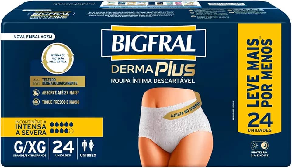 Roupa Íntima Bigfral Derma Plus G/XG 24 Unidades