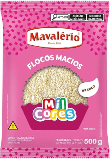 Granulado flocos macio branco 500g