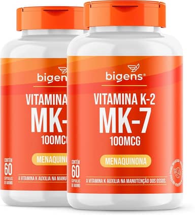 Vitamina K2 Mk-7, (Mk7) 100 Mcg, Biogens, Kit 2x 60 cápsulas