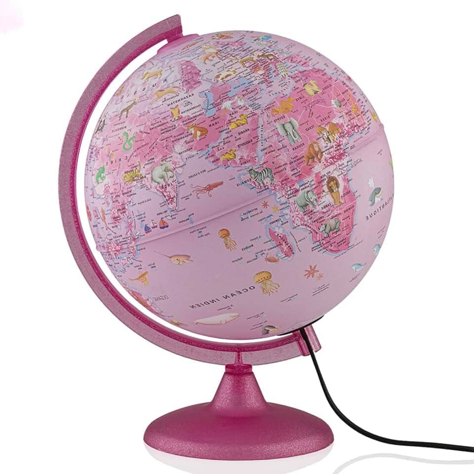 Globo Terrestre Com Luz - 25 Cm - Pink Zoo - Tecnodidattica