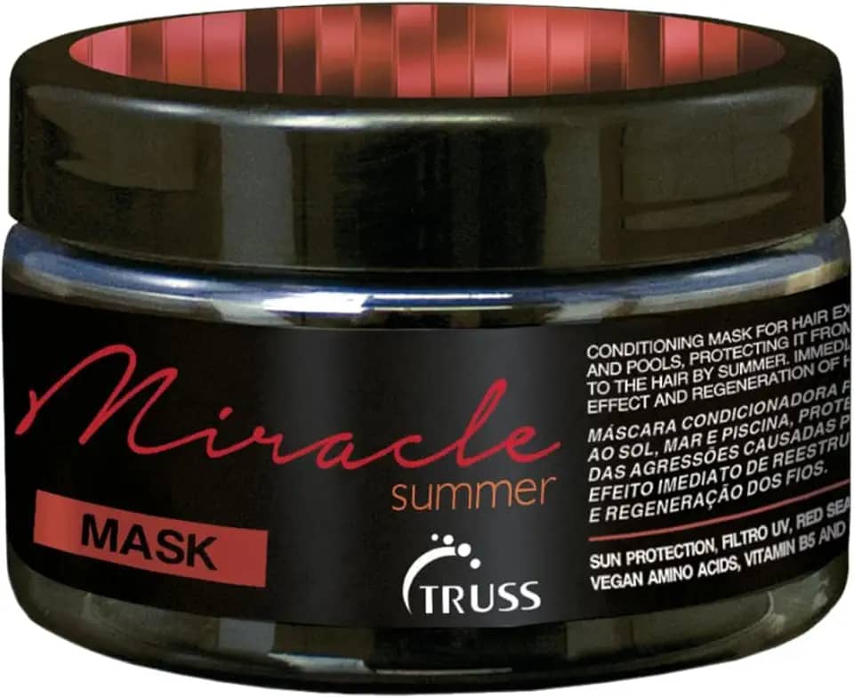 Truss Miracle Summer Mask | Máscara Capilar com Proteção UV, Hidratação e Reconstrução para Cabelos Expostos ao Sol, Mar e Piscina | 180g