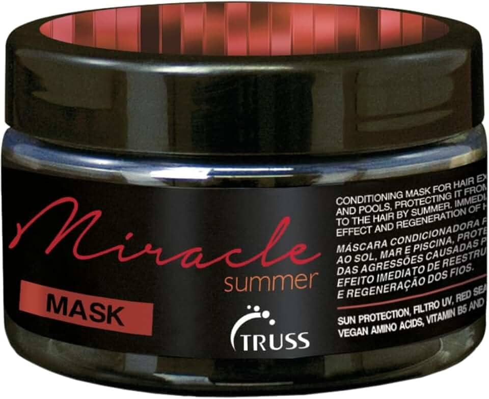 Truss Miracle Summer Mask | Máscara Capilar com Proteção UV, Hidratação e Reconstrução para Cabelos Expostos ao Sol, Mar e Piscina | 180g