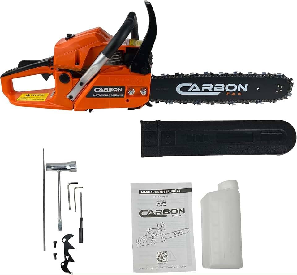 Motosserra 58cc 3,4HP Gasolina Sabre 16" Polegadas Muito Potente FAK58MS Carbon Fak