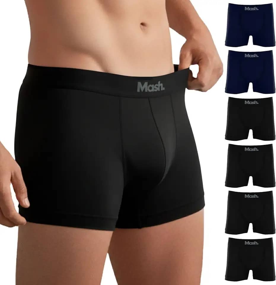 Kit 6 Cuecas Boxer Mash Sem Costura Poliamida Toque Gelado Box Masculina Adulto