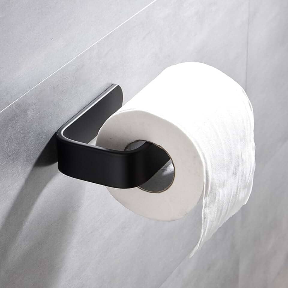 Porta Papel Higiênico com Adesivo – Instalação sem Furos, Fita Dupla Face Inclusa, Plástico Resistente, Design Moderno e Compacto, Fácil Troca de Rolos