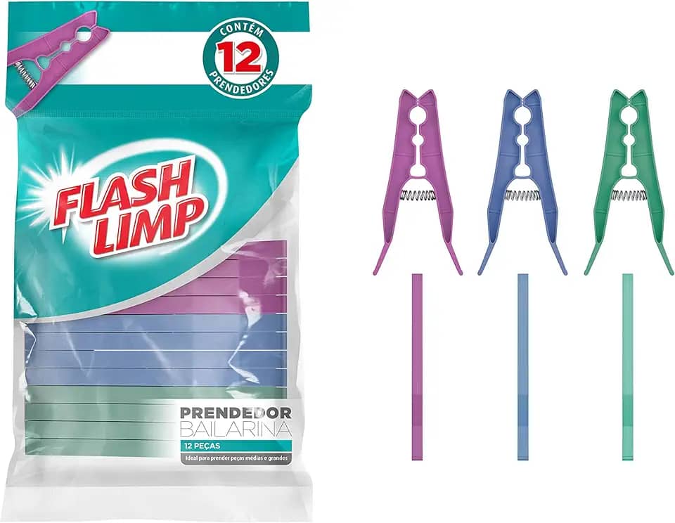 Prendedor de roupas Classic 12 Peças, LAV6889,Flash Limp,
