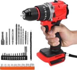 LEZZYRUCK Furadeira De Impacto Sem Fio Para Makita, Bateria 18V Lxt, Conjunto Elétrico Escovas 130 Nm Com Torque 20+3, 2 Velocidades Variáveis, Mandril 10 Mm, Luz Led, 32 Brocas/Parafusadeiras