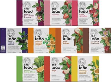 Combo Chá Leão Frutas e Flores - 10 Caixas com 100 Sachês