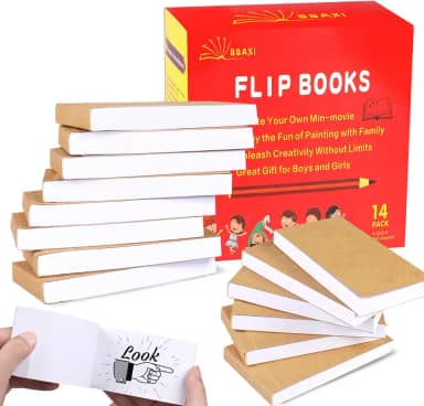 Pacote com 14 Flipbooks em branco, 120 páginas (60 folhas), papel flip book para animação, desenho e criação de desenhos, 120 g/m² papel de desenho sem vazamento e encadernação costurada (11,4 cm x 6,3 cm)