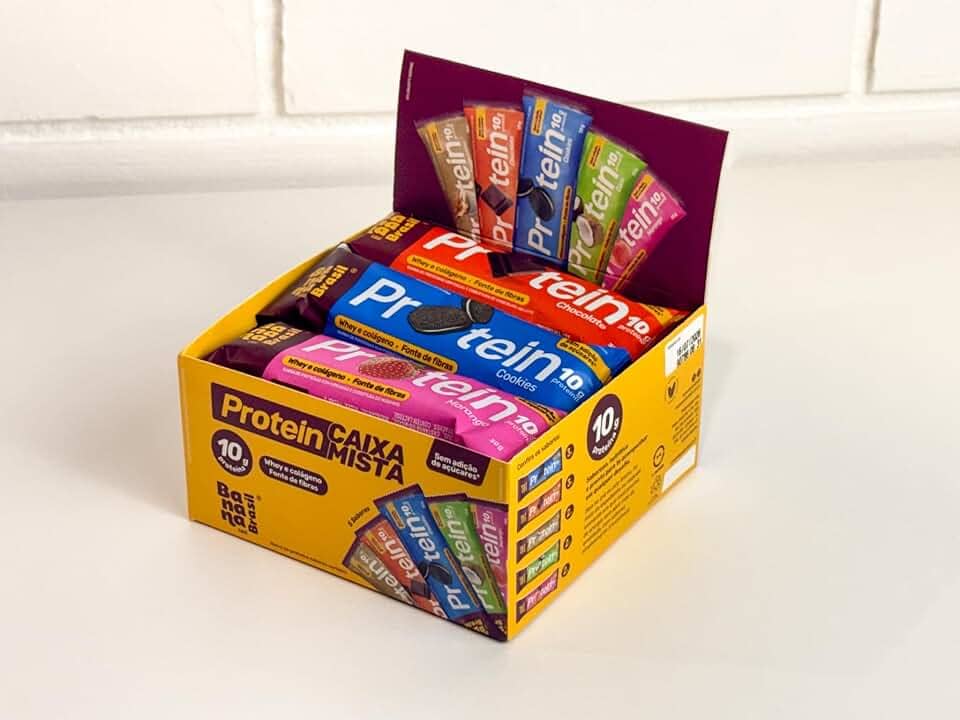 Banana Brasil - Barra de Proteínas Sabores Sortidos - (12 Unidades de 30g) Caixa Mista