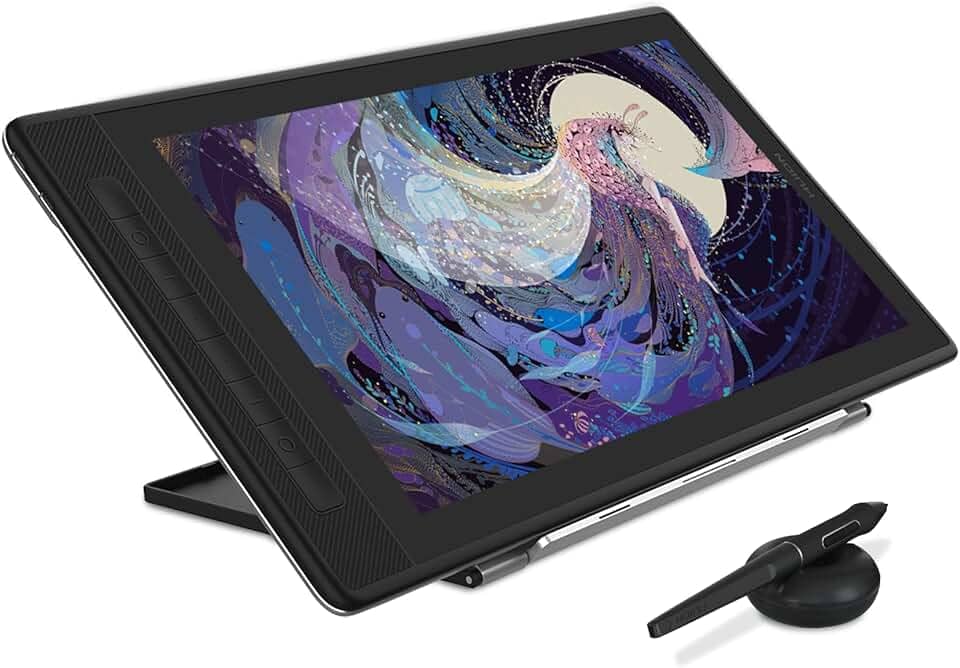 HUION Mesa digitalizadora Kamvas Pro 16 2.5K QHD com tela QLED Tablet gráfico totalmente laminado com caneta, tablet de arte digital de 15,6 polegadas compatível com Mac, PC, Android e Linux