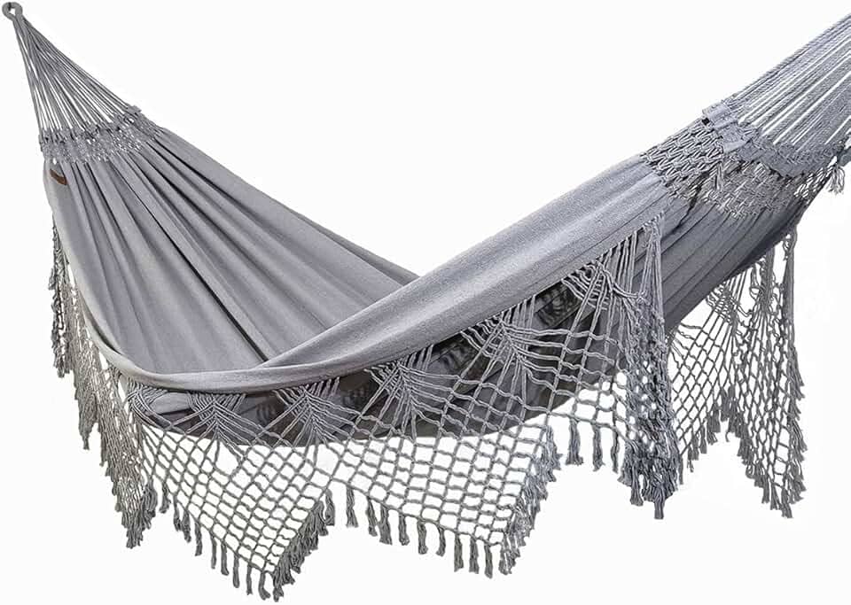 Rede de Dormir e Descanso Safira Casal Extra 100% Algodão Jaguaruana. (Cinza)