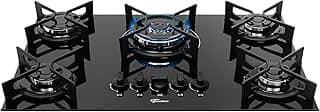 FISCHER COOKTOP À GÁS 5 BOCAS TRIPLA CHAMA FIT LINE TREMPE IRON MESA VIDRO PRETO BIVOLT 36340-102674
