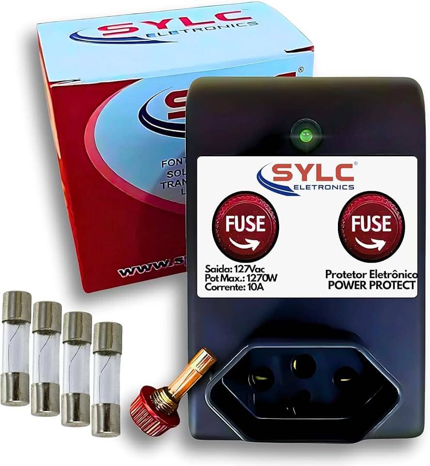 Protetor Contra Surtos 127V DPS – Protetor Elétrico de Rede 127 V 10A / 1270W Power Protect – Supressor de Pico para TV, roteador, geladeira e freezer