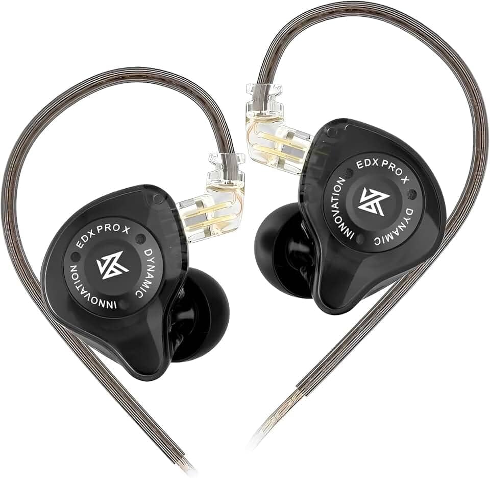 Fone De Ouvido Profissional KZ EDX Pro X Intra-auricular, Driver Dinâmico Magnético Composto de 10mm, Cabo Substituível, Original - Perfeito para Cantores e Músicos - AlverSun