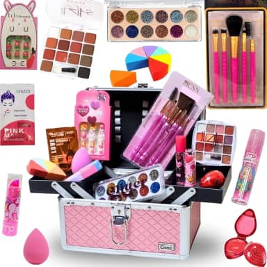 Realizzi Maleta De Maquiagem Infantil Completa Princesinha C/Unhas Paleta Conjunto de Pinceis