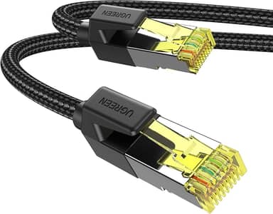 UGREEN Cabo Ethernet Cat 7 de 91 cm, trançado de alta velocidade, cabo de Internet Cat7 RJ45, blindado, para uso interno, cabos de rede LAN resistentes, compatíveis com computadores de jogos, PS5, PS4