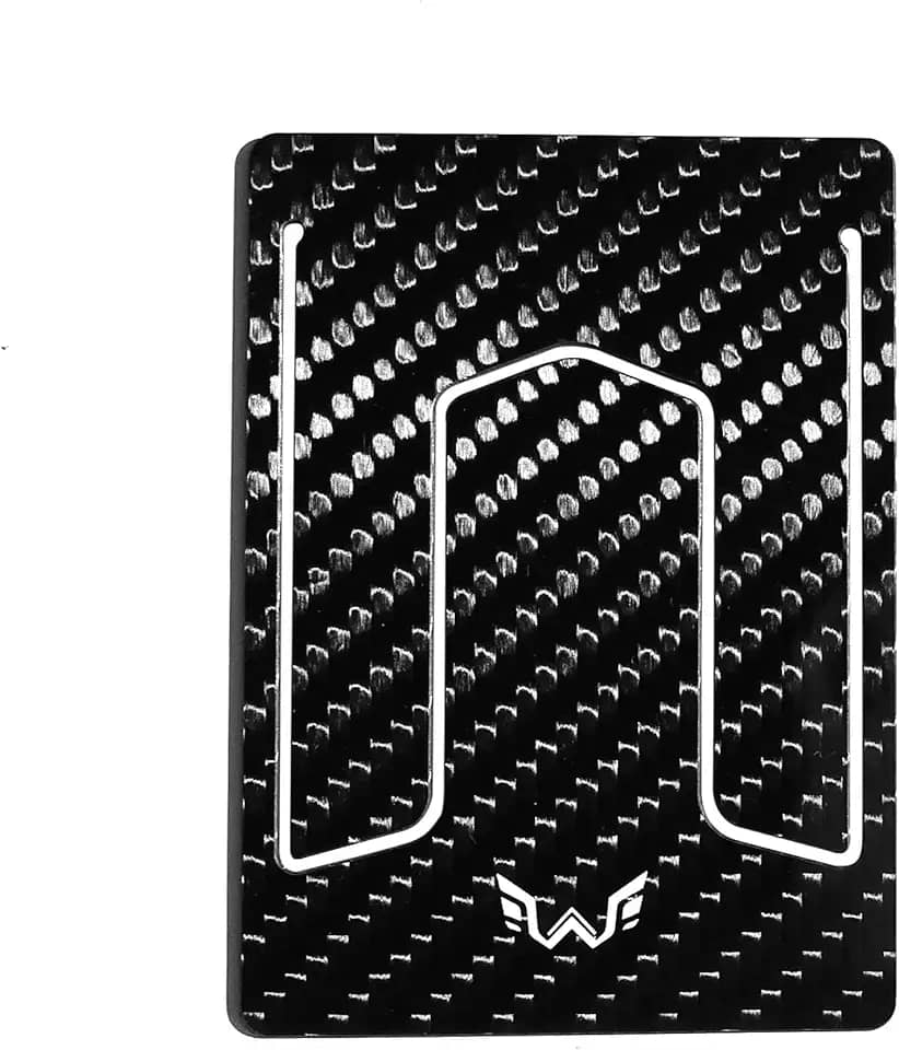 WYN Carteira de fibra de carbono | Carteira mais fina do mundo com 1,3 mm | Porta-cartões minimalista de luxo | comporta até 12 cartões e 8 notas | Acesso rápido a cartão e design resistente à água,