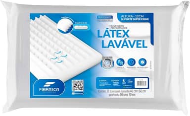 Travesseiro Latex Lavavel - para fronhas 50x70cm - Branco - Fibrasca
