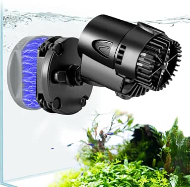 AQQA Bomba Wave Maker, Bomba De Circulação De Aquário 530Gph Bomba Motorizada Submersível Rotativa De 360 Graus Com Base De Sucção Magnética Para Aquários Marinhos E De Água Doce (3W)