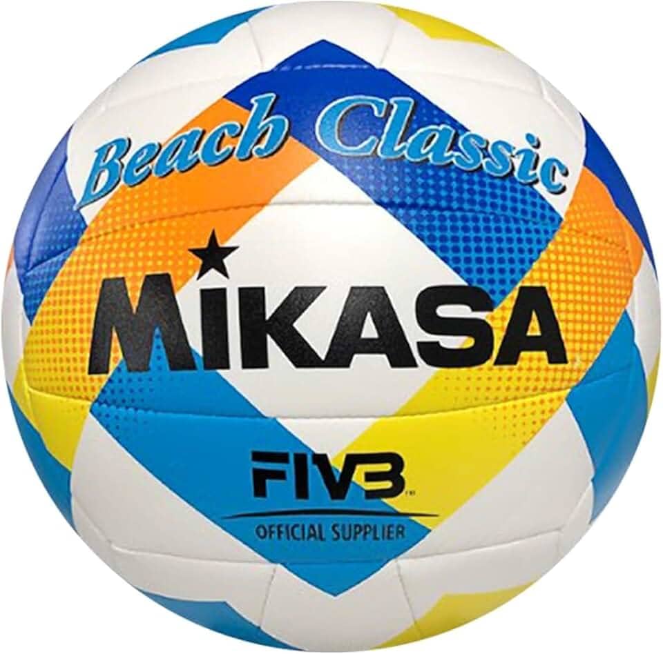 MIKASA Bola de praia oficial de 8 polegadas, branca e amarela, para vôlei de praia, 1 peça