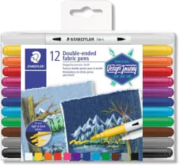 Caneta para Tecido Duo, Ponta dupla, STAEDTLER, 3190 TB12 ST, 12 Cores