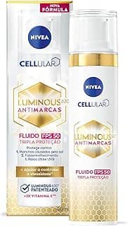 NIVEA Fluido Facial Protetor Cellular Luminous 630 FPS 50 40ml - Reduz e previne manchas escurecidas, uniformiza o tom da pele e conta com Ácida Hialurônico, Vitamina E e filtro