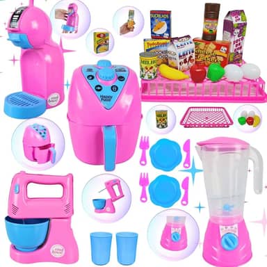 Kit Cozinha Infantil de Brinquedo Eletrodomésticos Comidinhas C/ 25 peças