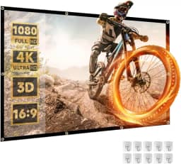 100 polegadas Tela para Projetor, Tela Projetor, Tela de Projeção Retrátil, Tela Projetor Retratil 16:9