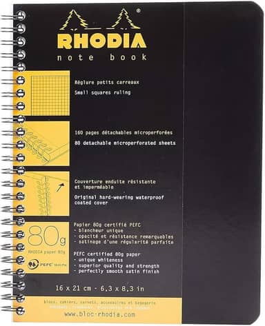 Rhodia Caderno Note Book Capa Preto A5+, Preto