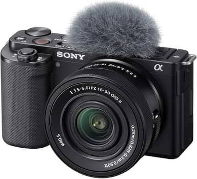 Sony Alpha ZV-E10 - Kit de câmera Vlog sem espelho com lente intercambiável APS-C - Preto, ZVE10KB