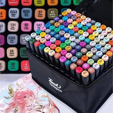 Canetas para Pintar Bobbie Goods, Caneta Touch, para Livro de Colorir, Marcador - Canetinhas Ponta Dupla, Secagem Rápida, Base de Álcool, Não Tóxicas - Criativo Antiestresse - PREMIUM (120)