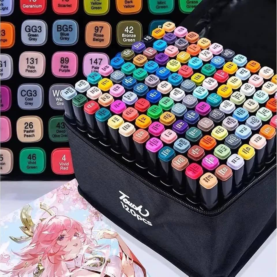 Canetas para Pintar Bobbie Goods, Caneta Touch, para Livro de Colorir, Marcador - Canetinhas Ponta Dupla, Secagem Rápida, Base de Álcool, Não Tóxicas - Criativo Antiestresse - PREMIUM (120)