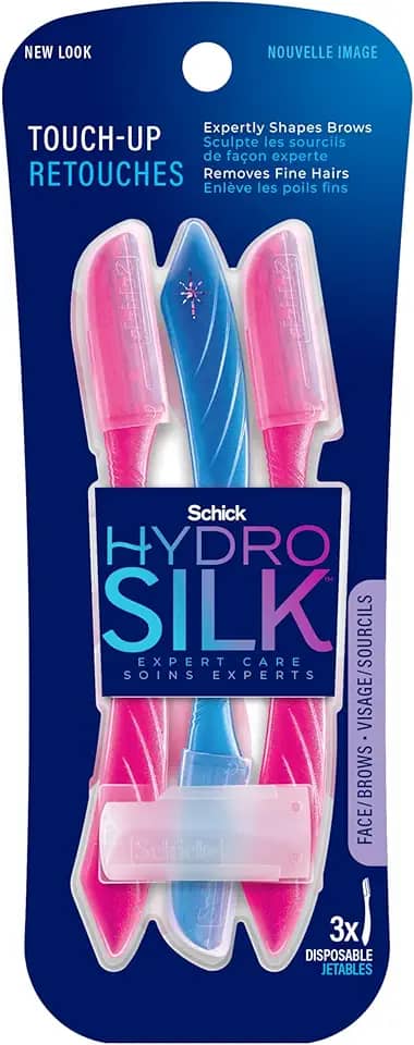 Schick Hydro Silk Lâmina De Depilação Touch-Up Rosa/Azul Pacote Com 3