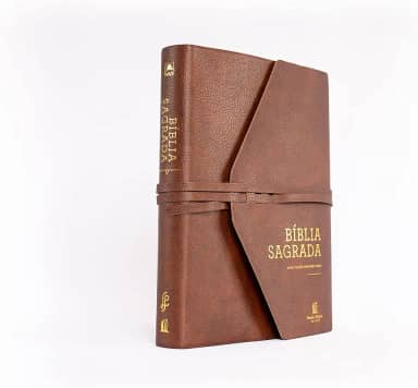 Bíblia NVI, Couro Soft, Marrom Artesanal, Espaço para Anotações, Leitura Perfeita