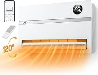 Dreo Aquecedor de parede inteligente, aquecedor elétrico para quarto 1500W, oscilação vertical de 120°, termostato ajustável, controle remoto, temporizador 24H, aquecedor de garagem para uso interno,