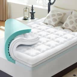 Choc chick Colchões de camada dupla, tamanho duplo, 8,5 cm, 5 cm, gel refrescante, espuma viscoelástica de 3,5 cm