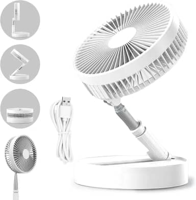 Ventilador Portátil Silencioso Dobrável 7200mah Retrátil
