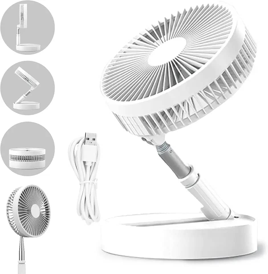 Ventilador Portátil Silencioso Dobrável 7200mah Retrátil