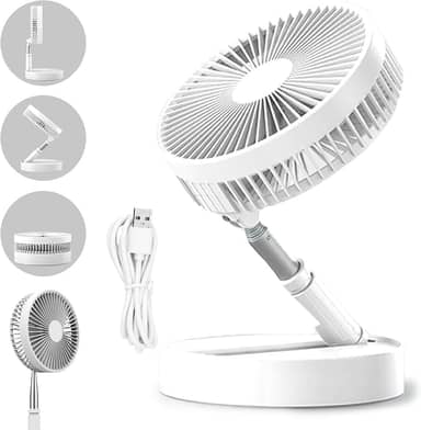 Ventilador Portátil Silencioso Dobrável 7200mah Retrátil