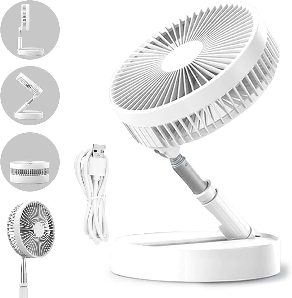Ventilador Portátil Silencioso Dobrável 7200mah Retrátil