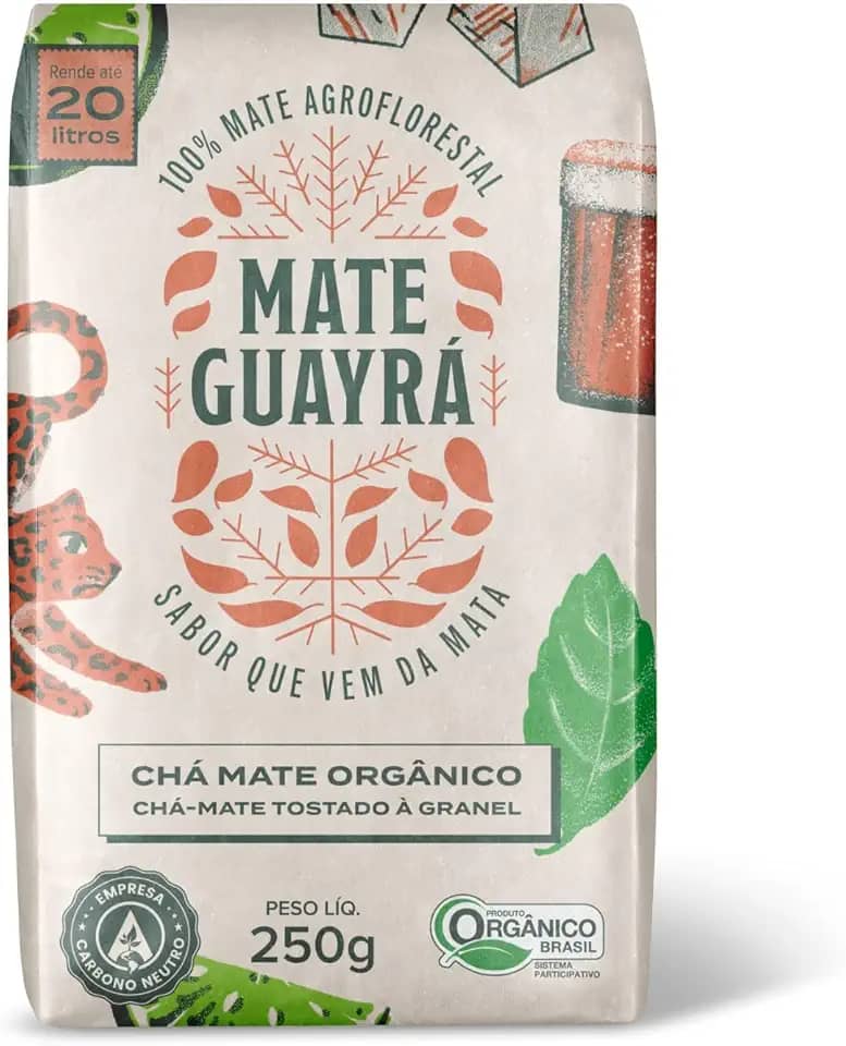 Chá Mate Erva Mate Guayra Tostado Orgânico 250 gramas Gelado ou Quente (CHÁ MATE)