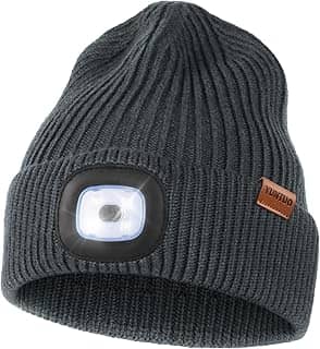 YunTuo Gorro de LED com luz, unissex recarregável por USB, boné de malha de inverno, presente para homens, pai, marido, ele
